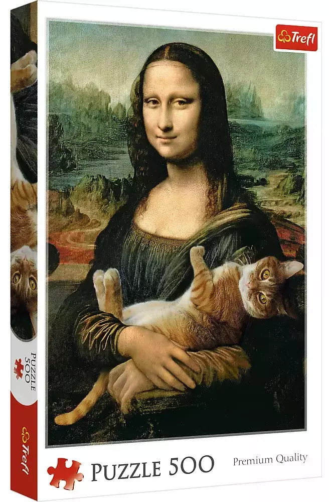 Puzzle 500 elementów. Mona Lisa i kot Mruczek - Puzzle