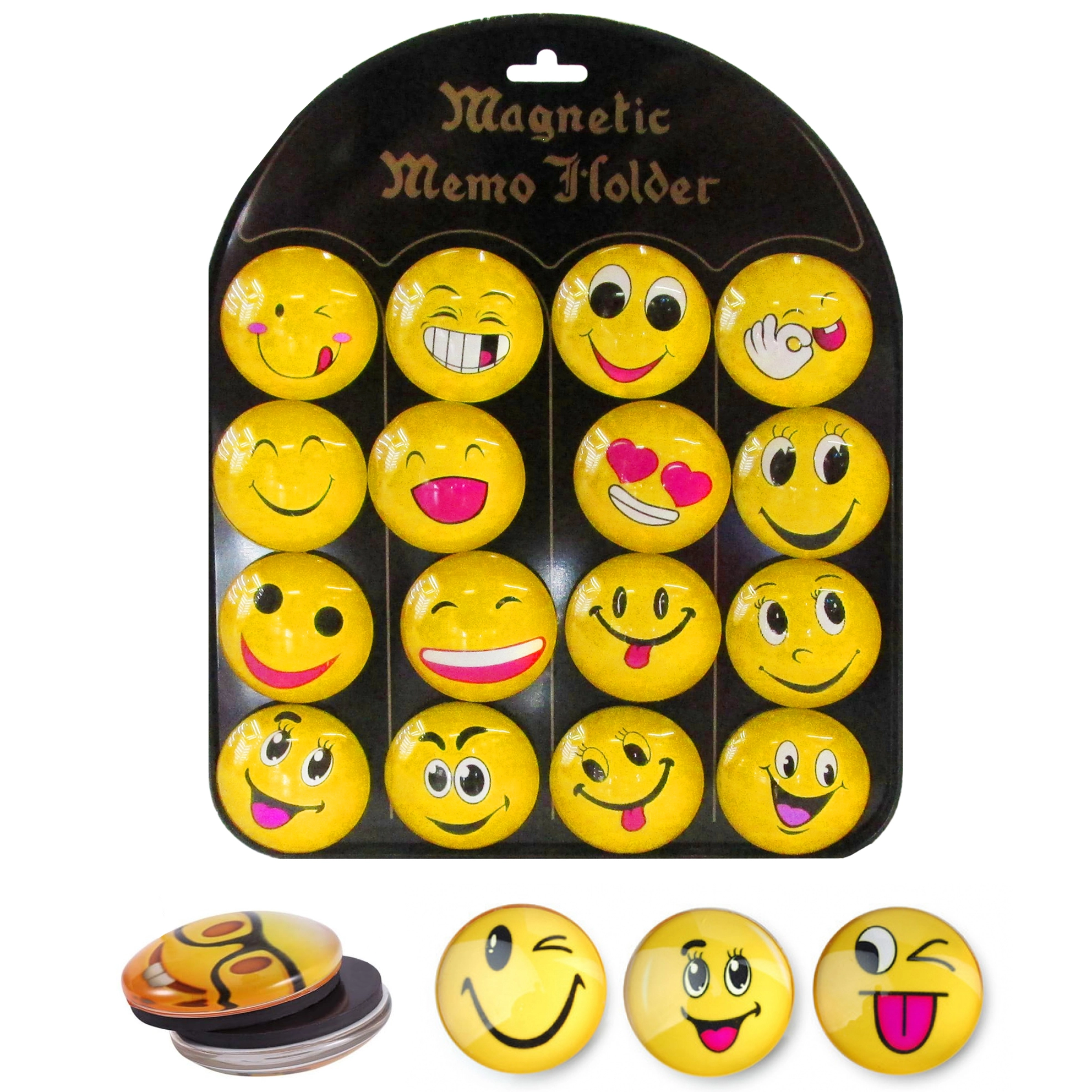 Magnesy buźki emotki 5 cm 16 sztuk - Papiernicze i szkolne
