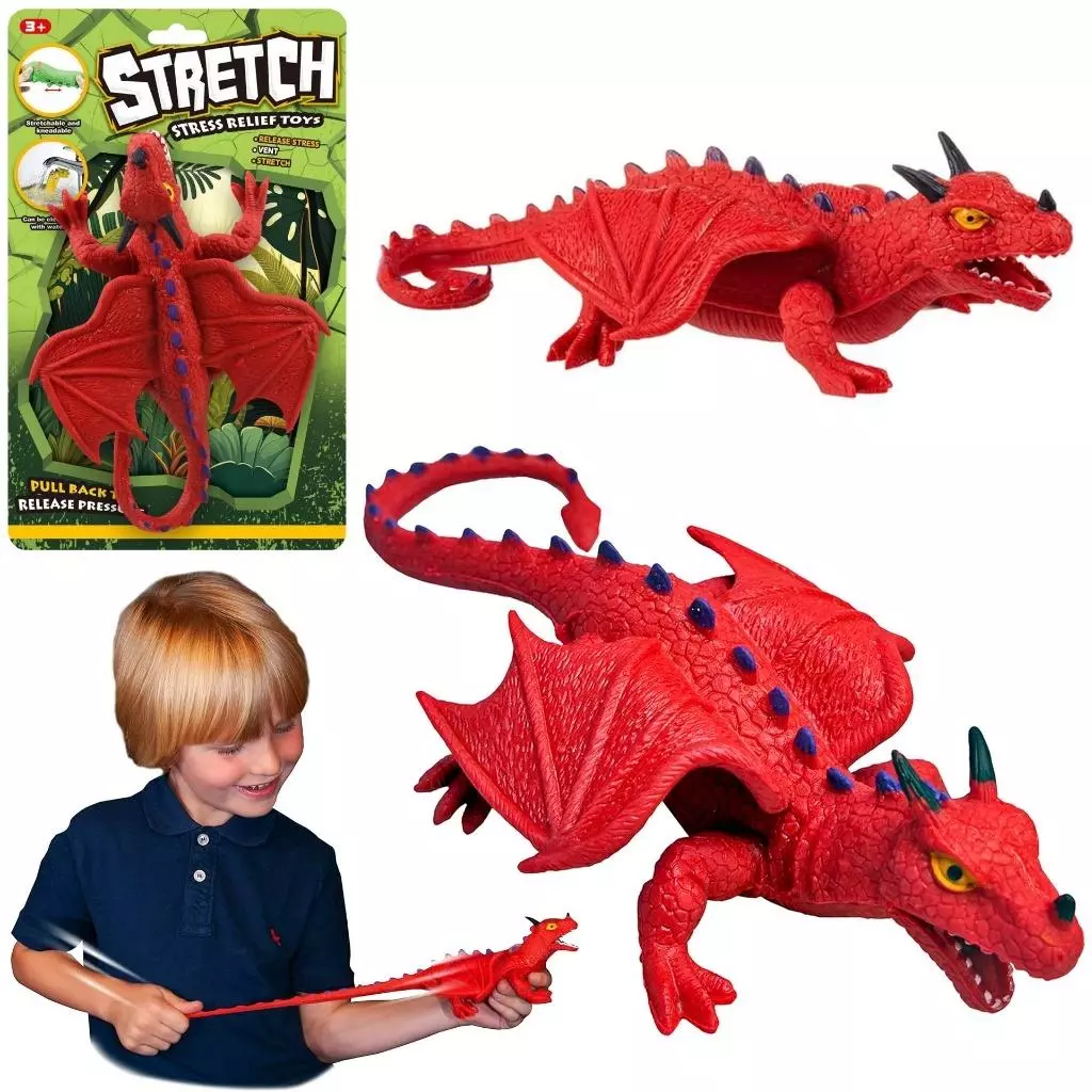 Dinozaur smok czerwony do rozciągania - Zabawki