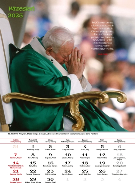 Kalendarz ze św. Janem Pawłem II 2025 - Książki