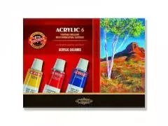 Farby acrylowe 6 kolorów 16ml - Książki