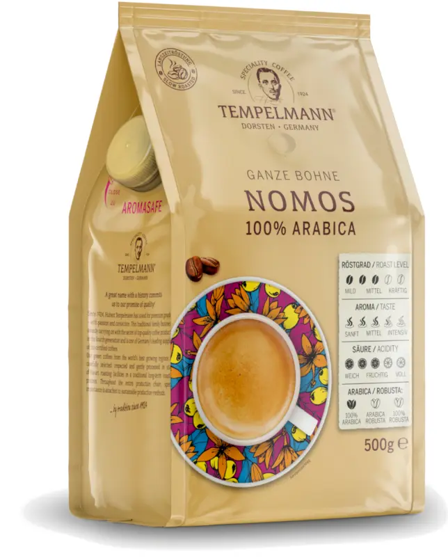 Kawa ziarnista Tempelmann Nomos 100% arabica, 500 g - Kawa i herbata