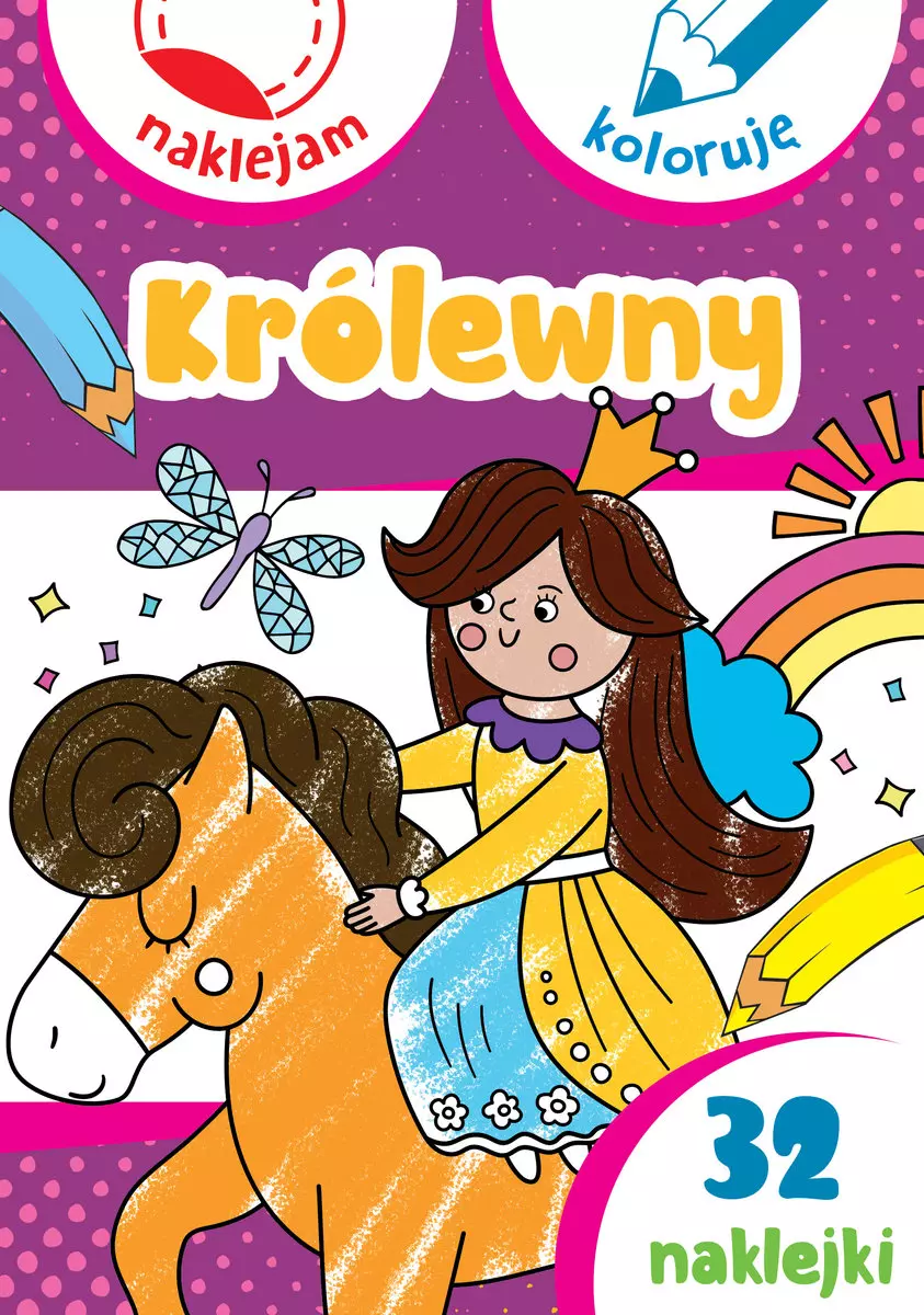 Królewny. Naklejam i koloruję - Książki