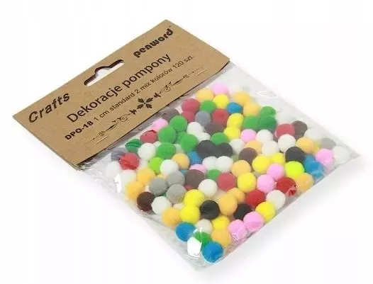 Dekoracje pompony 1cm wielobarwny 120szt - Książki