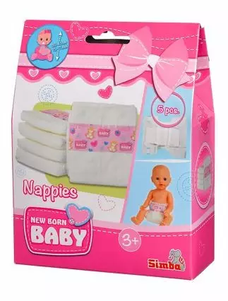 5 pieluszek dla lalki New Born Baby - Zabawki
