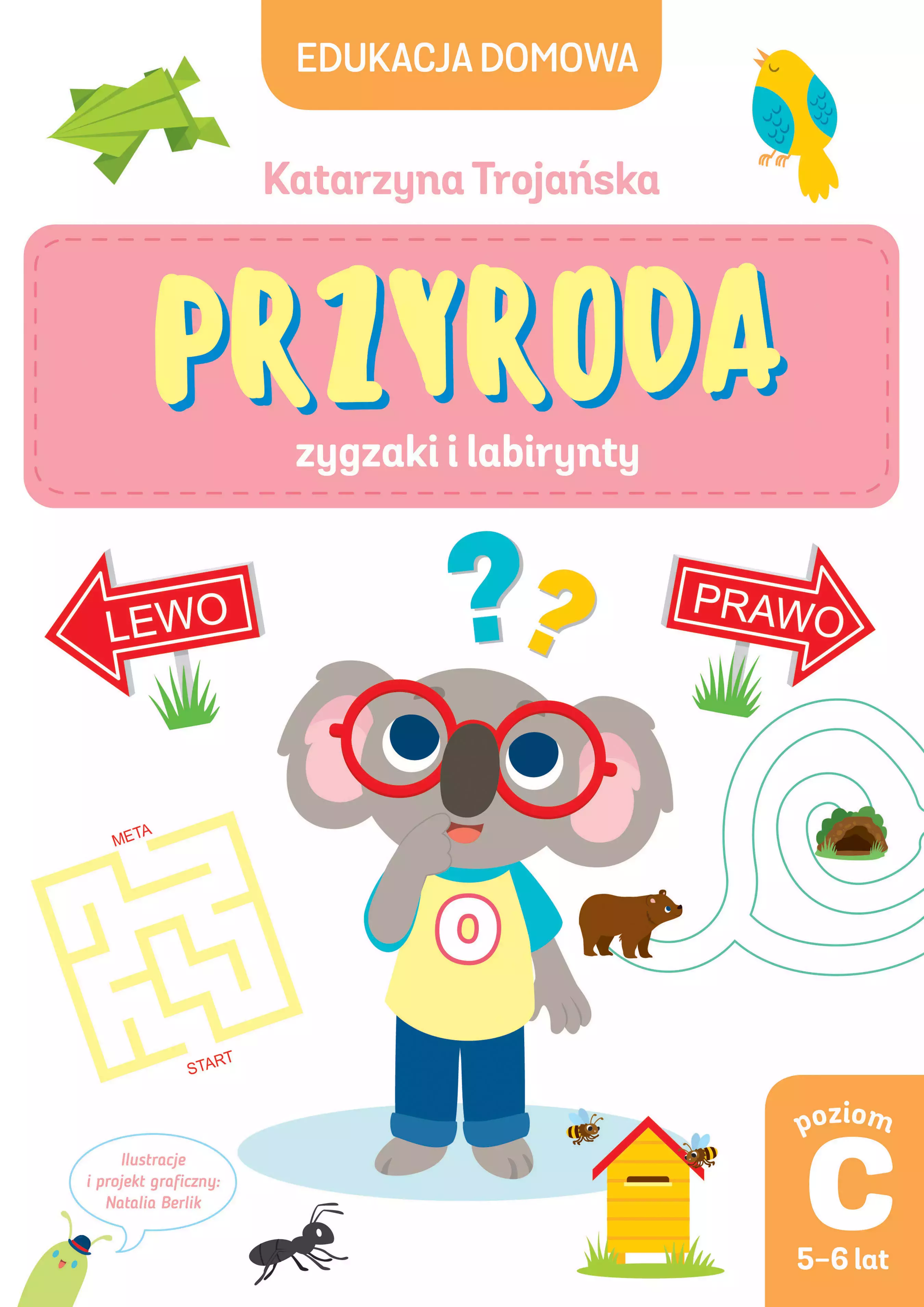 Edukacja domowa. Przyroda. Zygzaki i labirynty. Poziom C (5-6 lat) - Książki