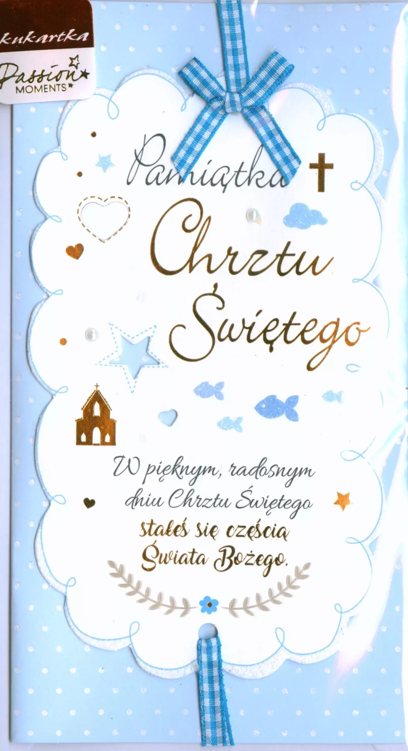 Karnet B6 na chrzest, niebieski - Papiernicze i szkolne
