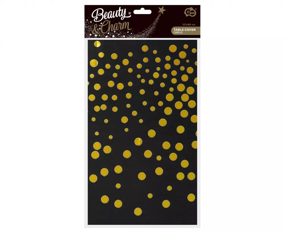 Obrus Fol 137x183cm czarny Groszki Zlo Go Pbh - Książki