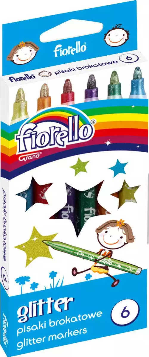 Pisaki brokatowe, 6 kolorów - Papiernicze i szkolne