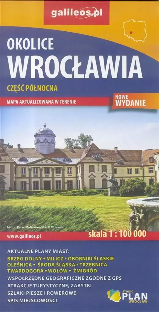 Okolice Wrocławia, część północna. Mapa 1:100 000 - Książki