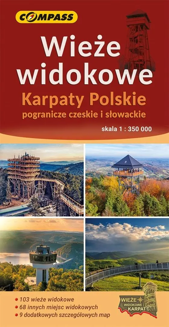 Mapa - Wieże widokowe Karpaty Polskie 1:350 000 - Książki