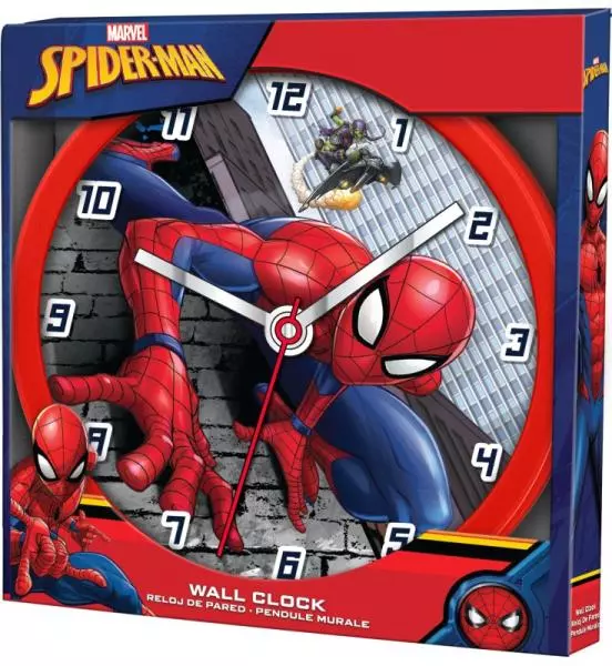 Zegar ścienny Wall clock 25cm Spiderman SPD3601 Kids Euroswan - Zabawki