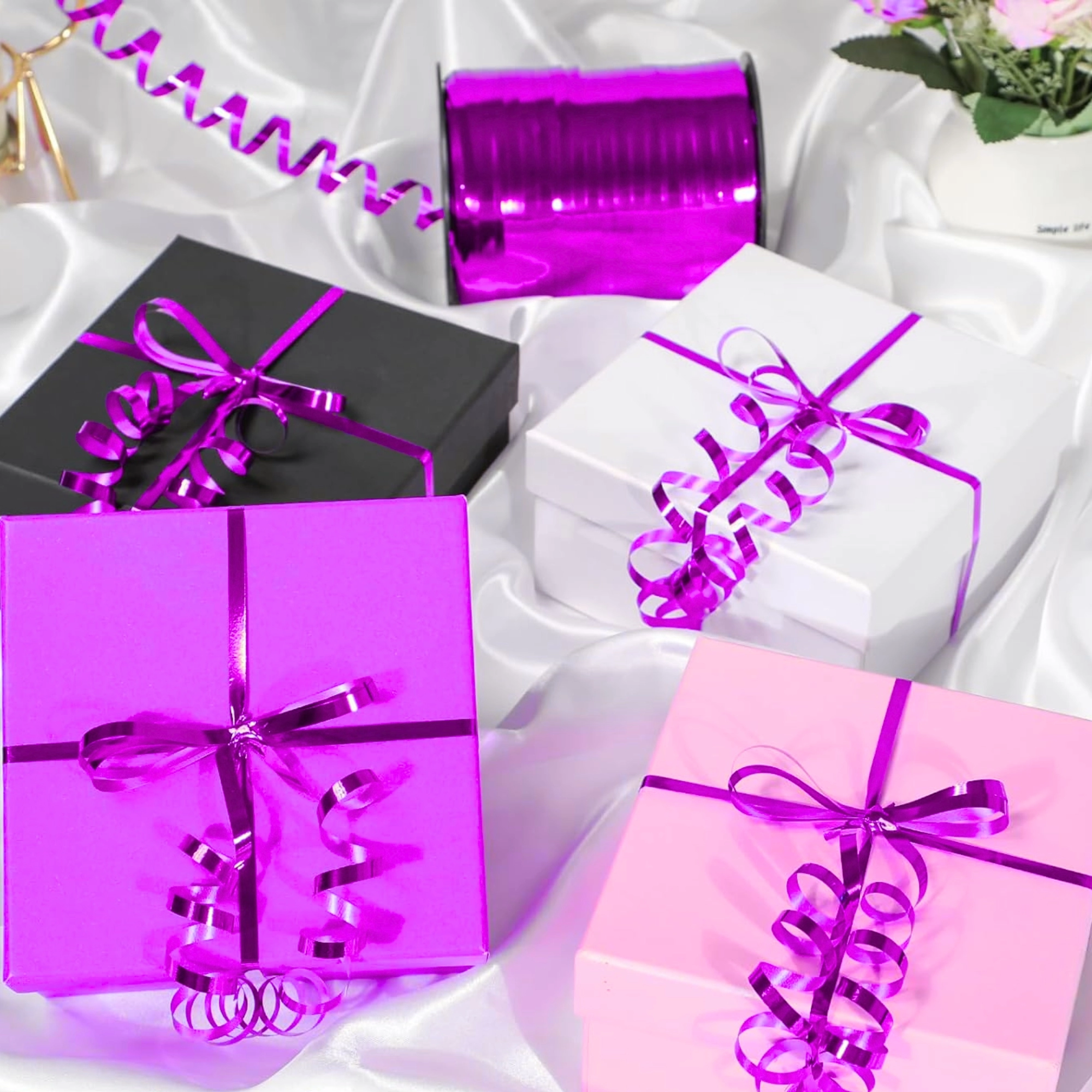 Wstążka do balonów PartyDeco 5 mm x 225 m różowa - Papiernicze i szkolne