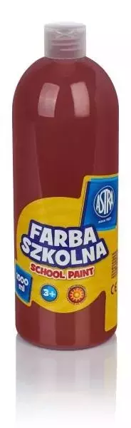 Farba szkolna 1000 ml, brązowa - Papiernicze i szkolne
