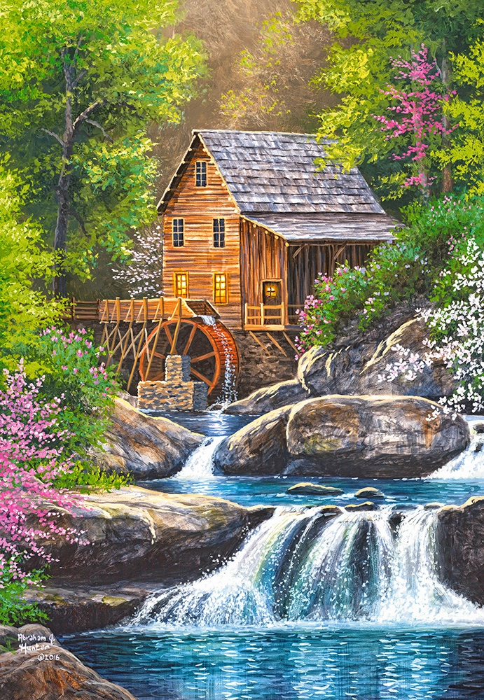 Puzzle 1000 elementów. Młyn wiosną - Puzzle