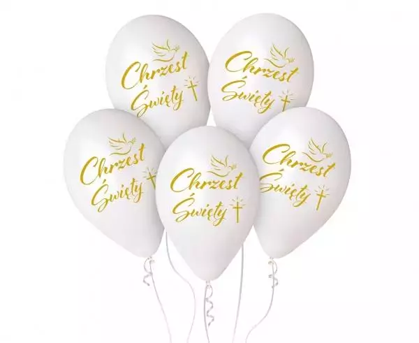 Balony premium hel Chrzest 33cm 5szt - Papiernicze i szkolne