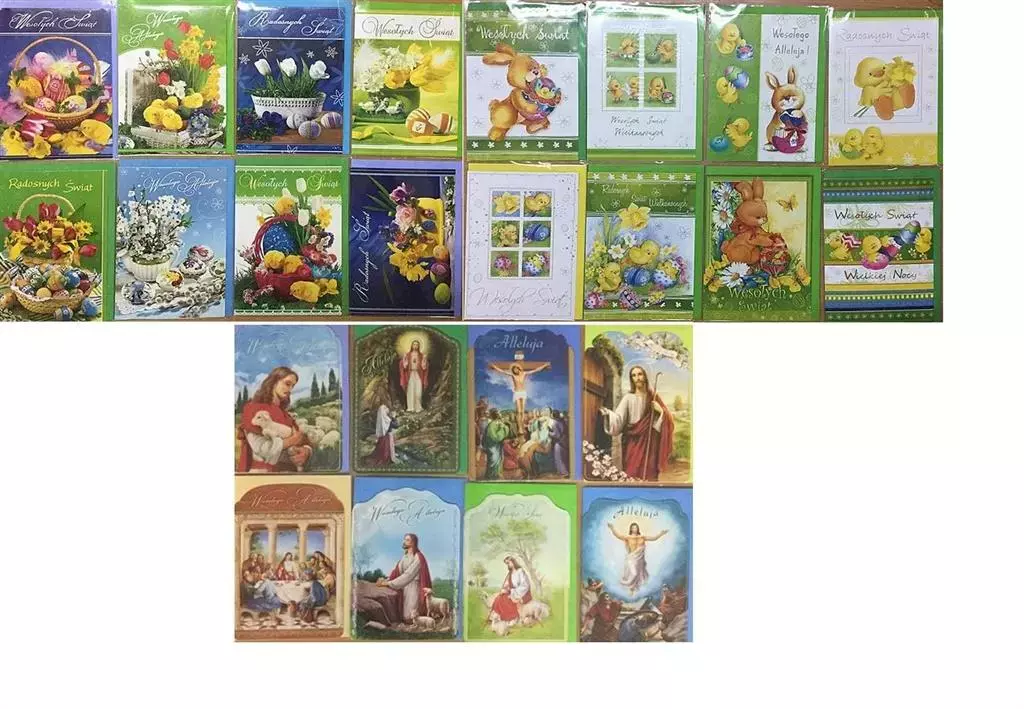 Karnet B6 Wielkanoc brokat + koperta, mix - Papiernicze i szkolne