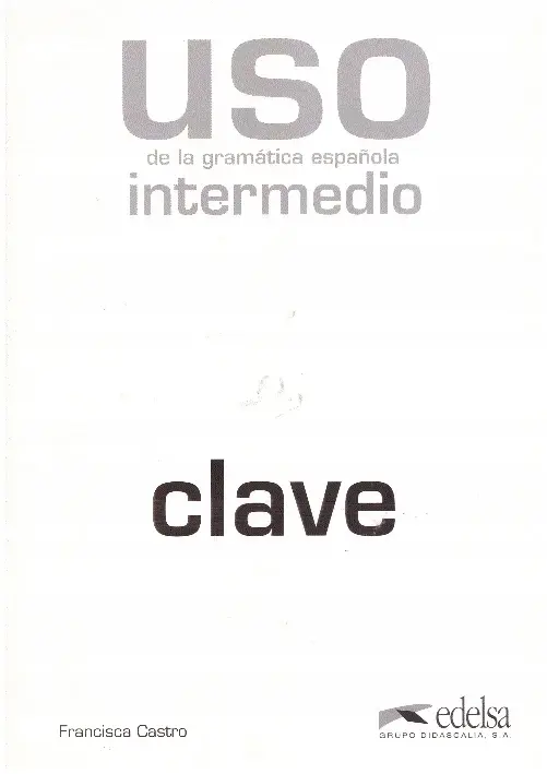 Uso de la gramatica intermedio Klucz - Książki