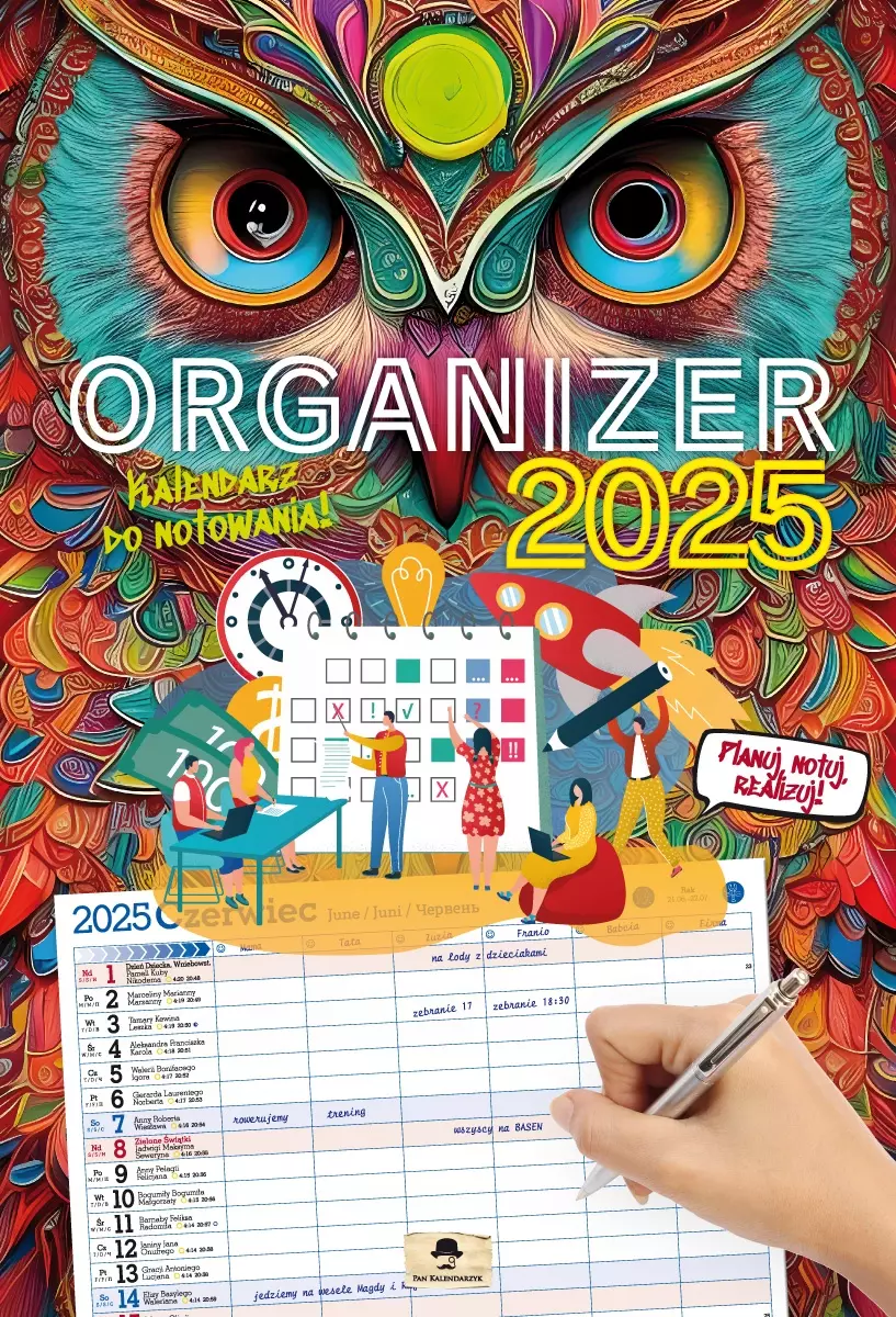 Kalendarz 2025 PLANER ścienny do notatek ORGANIZER - Książki