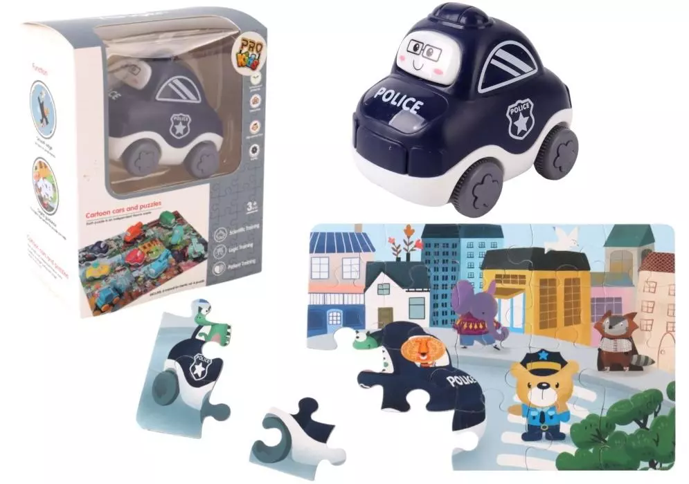 Auto puzzle Przygoda drogowa policja - Puzzle