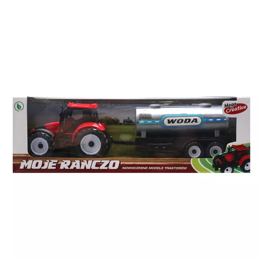 Moje ranczo. Traktor z przyczepą 31 cm, mix wzorów - Zabawki