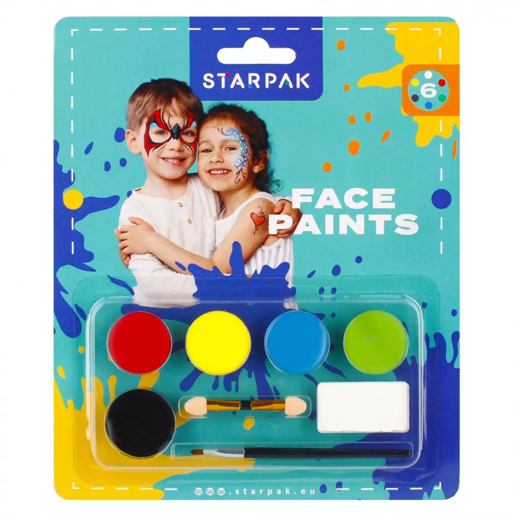 Farby Do Malowania Twarzy 6 kolorów Starpak 528371 - Papiernicze i szkolne
