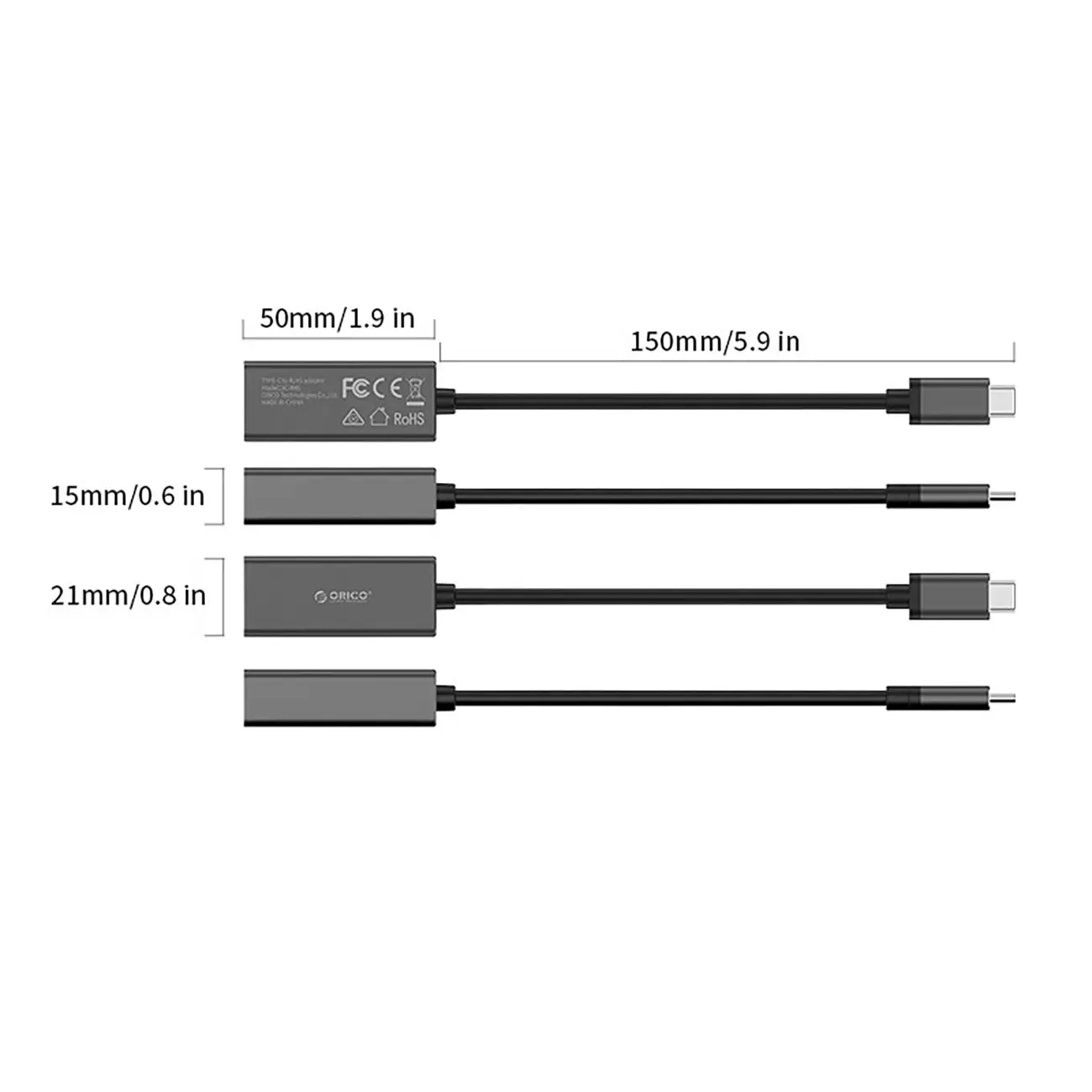 Adapter sieciowy Orico XC-R45-V1 USB-C do RJ45 Gigabit Ethernet 1 Gbps - czarny - Elektronika i akcesoria