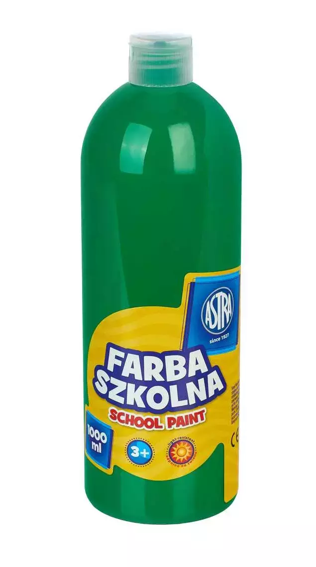 Farba szkolna w butelce, jasnozielona (1000 ml) - Papiernicze i szkolne