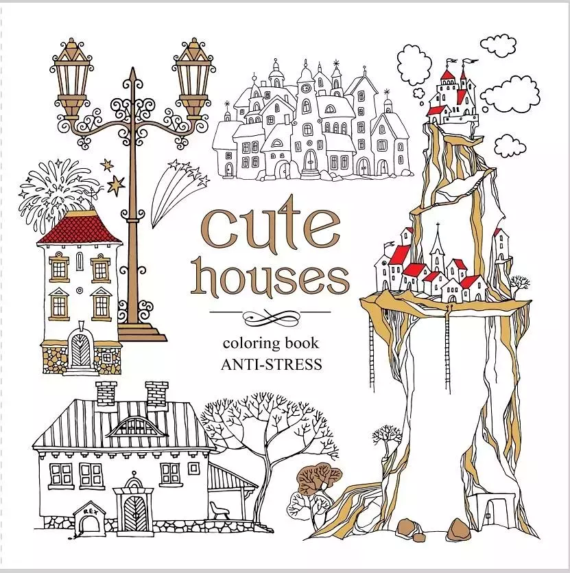 Kolorowanka antystresowa 200x200 12 Cute houses - Książki