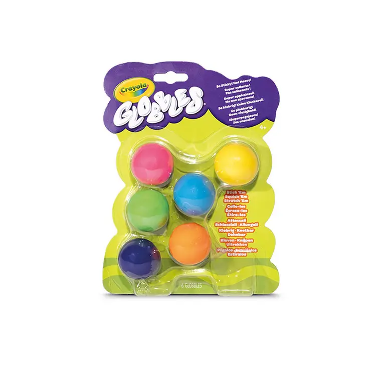 Crayola Kulki gniotki antystresowe do rzucania niebrudzące Globbles 6szt. 3+ - Zabawki