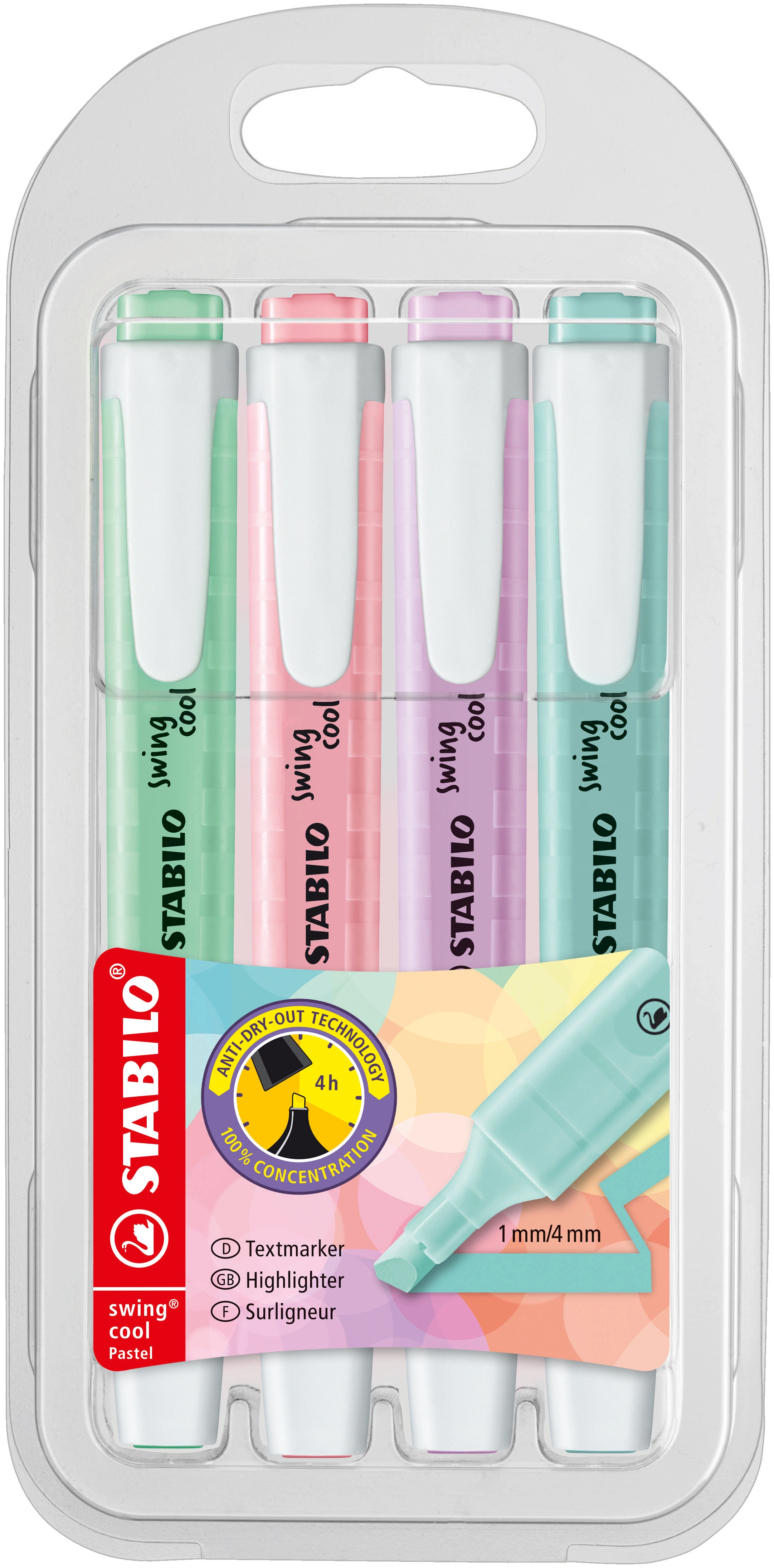 Zakreślacze swing cool pastel (4 sztuki) - Papiernicze i szkolne