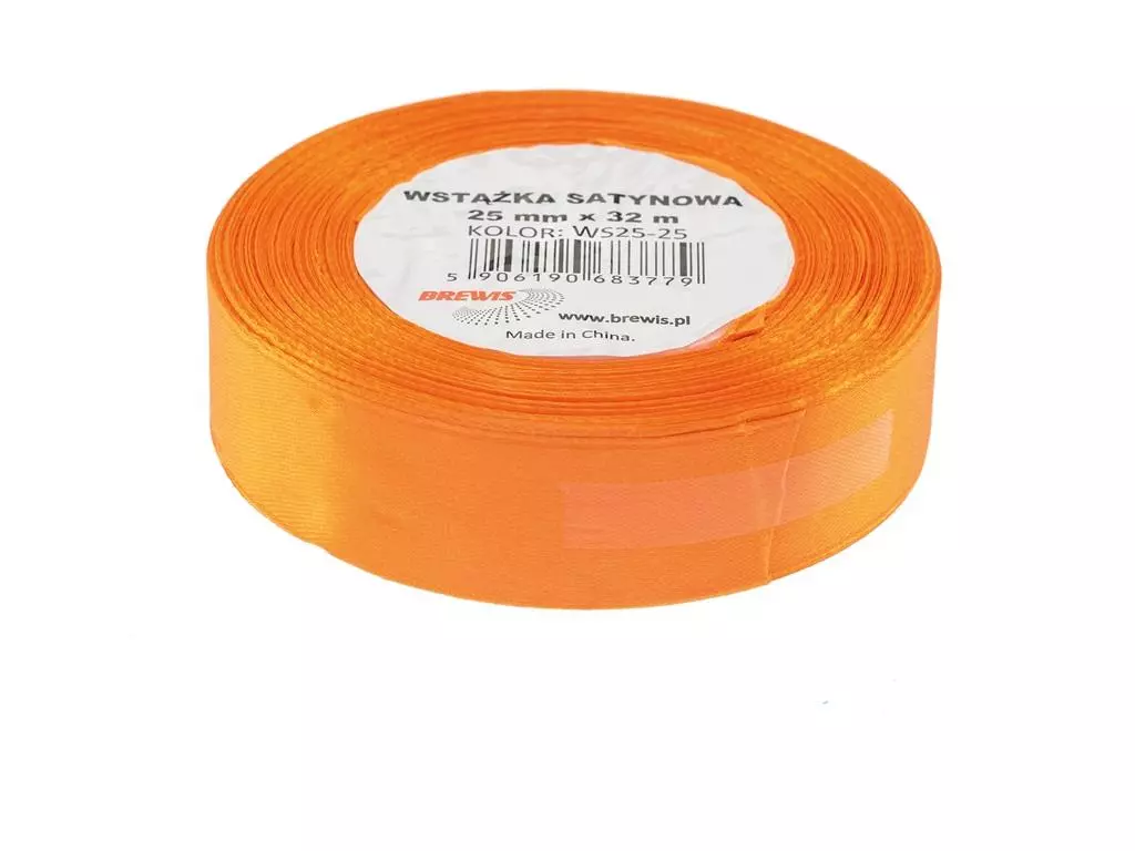 Wstążka satynowa pomarańczowa 25mmx32m - Papiernicze i szkolne