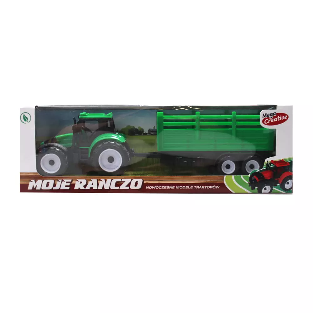 Moje ranczo. Traktor z przyczepą 31 cm, mix wzorów - Zabawki