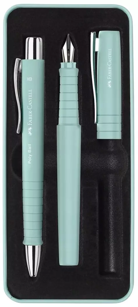 FABER-CASTELL Pióro wieczne długopis automatyczny Poly ZESTAW ETUI CARIBIC - Papiernicze i szkolne