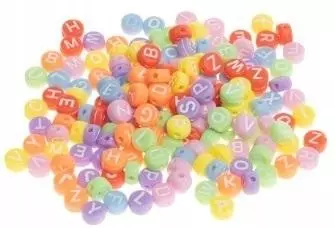Koraliki akrylowe alfabet 4x7mm 20g - Książki