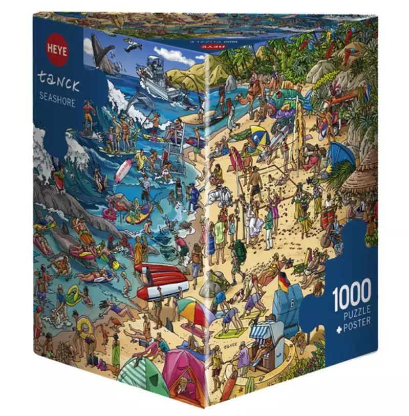 Puzzle 1000 elementów. Zwariowana plaża, Tanck (puzzle+plakat) - Puzzle