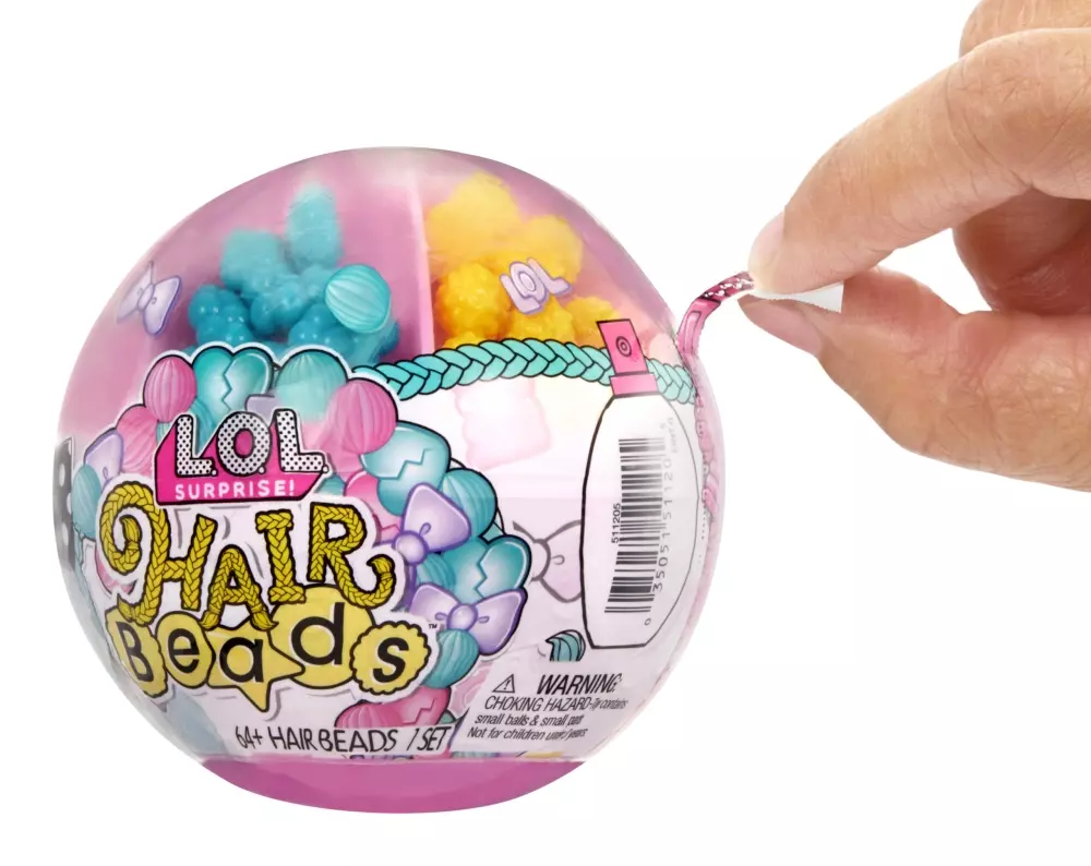 LOL SURPRISE HAIR BEADS KULA LALECZKA Z KORALIKAMI - Zabawki