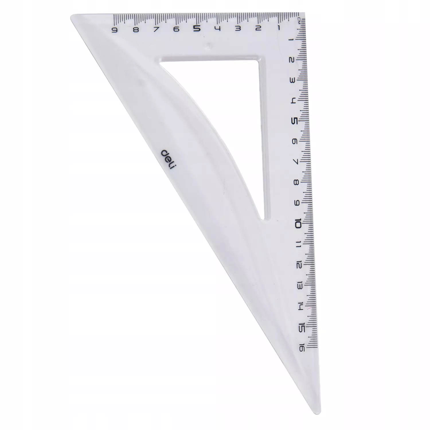 Zestaw geometryczny 4 elementy linijka kątomierz ekierka Deli transparent - Papiernicze i szkolne