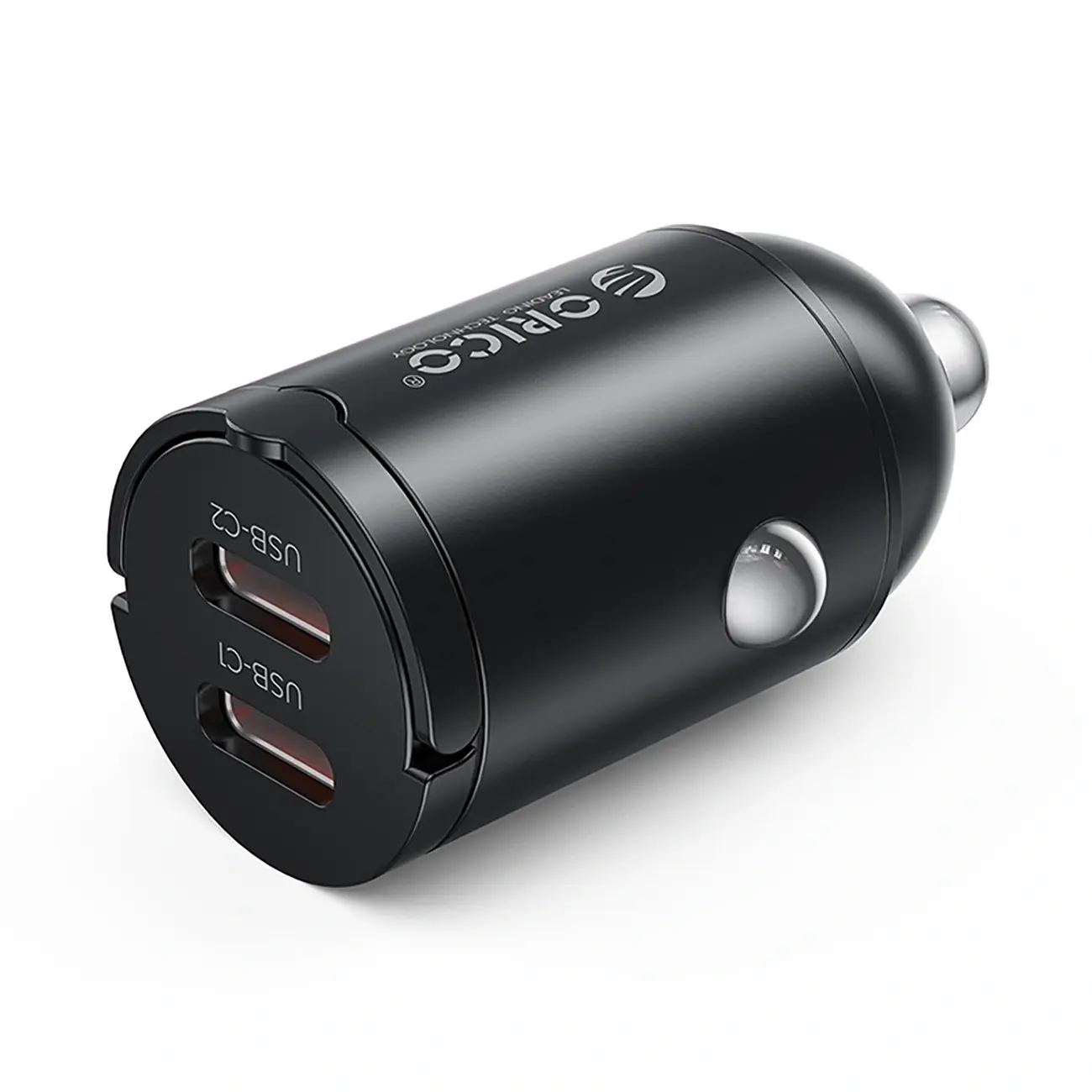 Ładowarka samochodowa Orico MiniRing 30W 2x USB-C - czarna - Elektronika i akcesoria