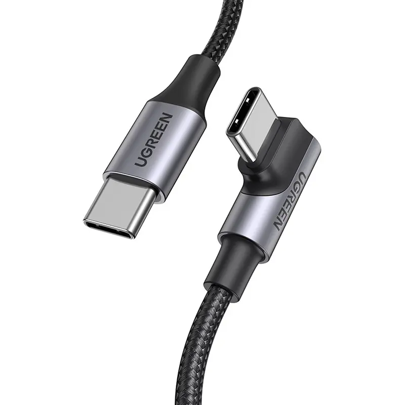 Kabel UGREEN US334 USB-C-USB-C 2m kątowy (czarny) - Elektronika i akcesoria
