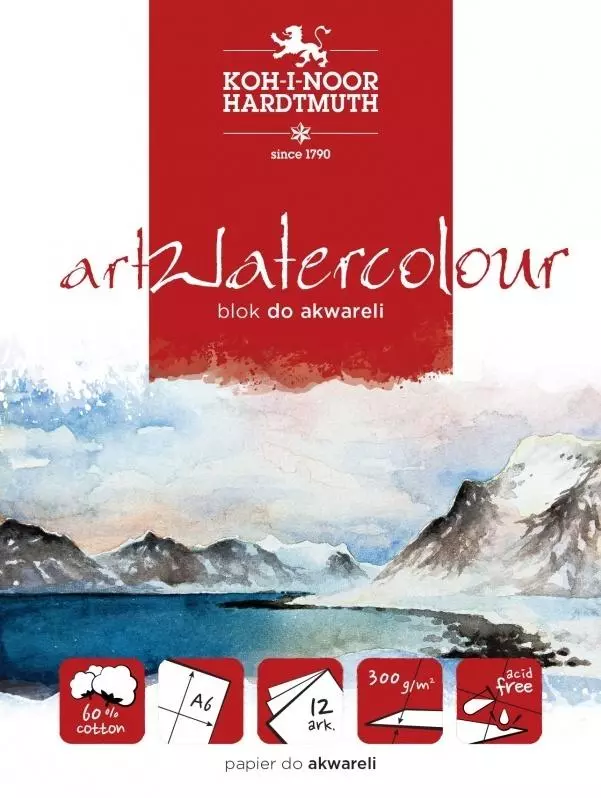 Blok akwarelowy artwatercolour A6 12 kartek 300G. - Papiernicze i szkolne