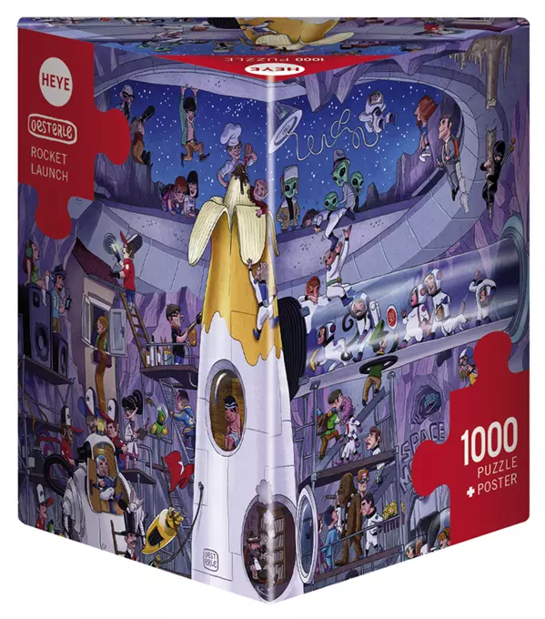 Puzzle 1000 elementów. Start rakiety (puzzle + plakat) - Puzzle