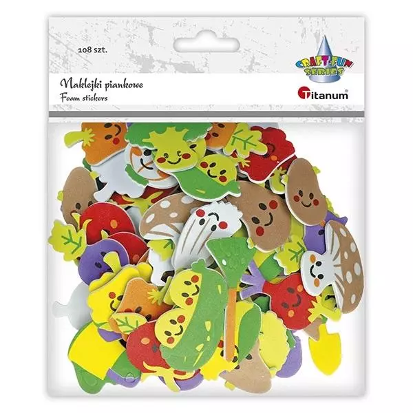 Naklejki piankowe warzywa 108szt - Papiernicze i szkolne