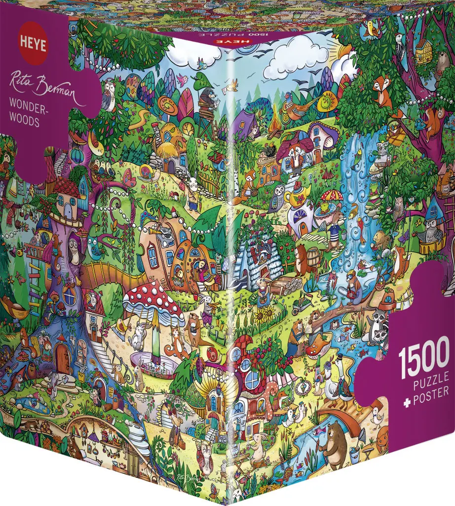 Puzzle 1500 elementów. Wspaniały las + plakat - Puzzle