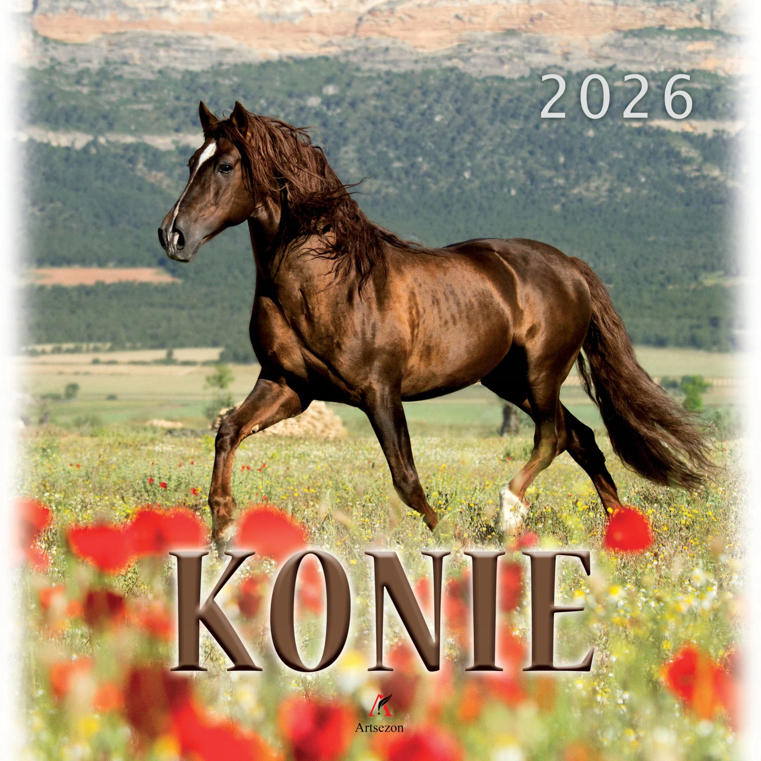 Kalendarz ścienny Konie koniki 2026 33x33cm - Książki