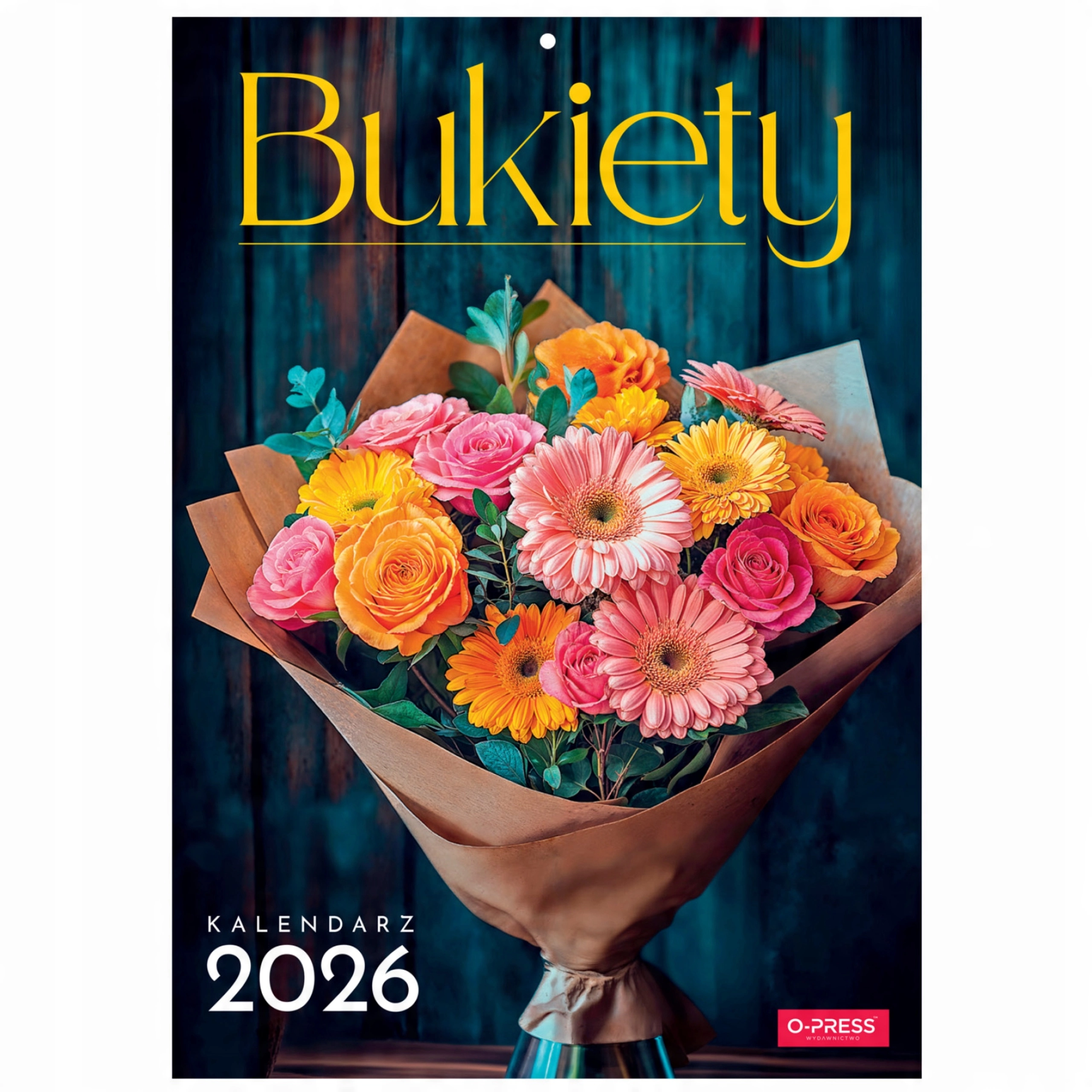 KALENDARZ ŚCIENNY A4 BUKIETY 2026 Wieloplanszowy Miesięczny - Książki