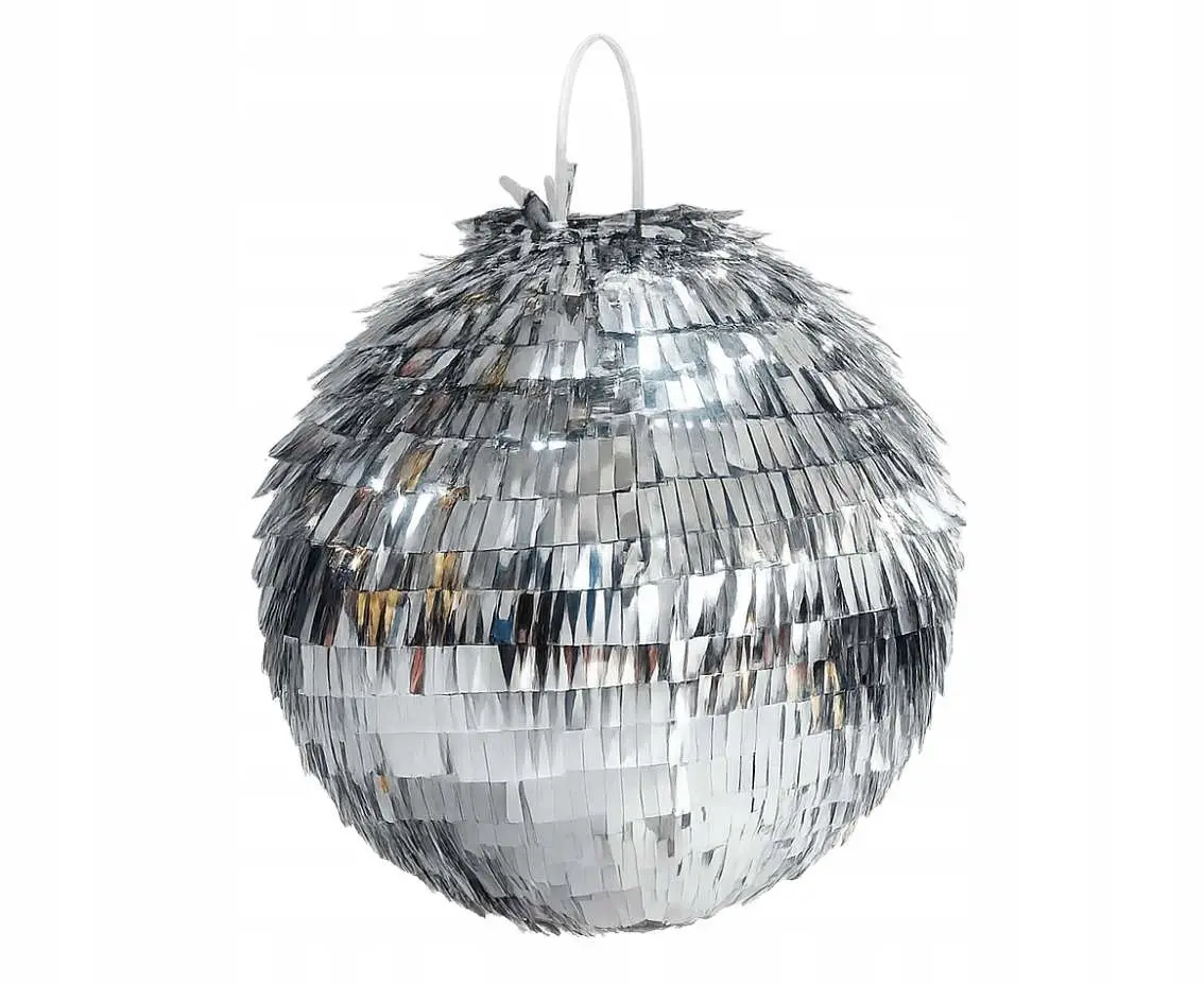 Piniata Kula disco, srebrna, rozm. 25x25x25 cm - Impreza