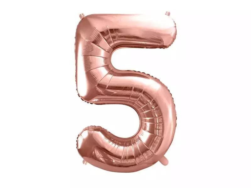 Balon foliowy 5 86cm różowe złoto - Papiernicze i szkolne