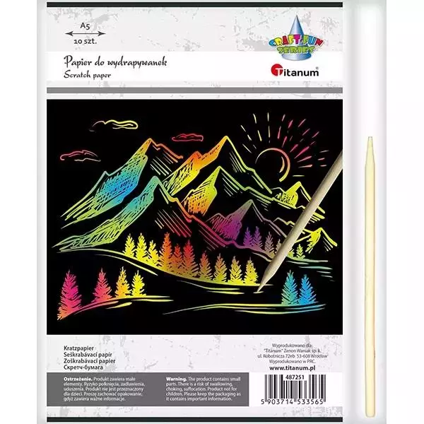 Papier do wydrapywanek 147x210mm czarny 10szt. - Papiernicze i szkolne