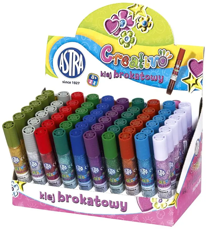 Klej brokatowy 10,5ml mix 6kol, Astra - Papiernicze i szkolne